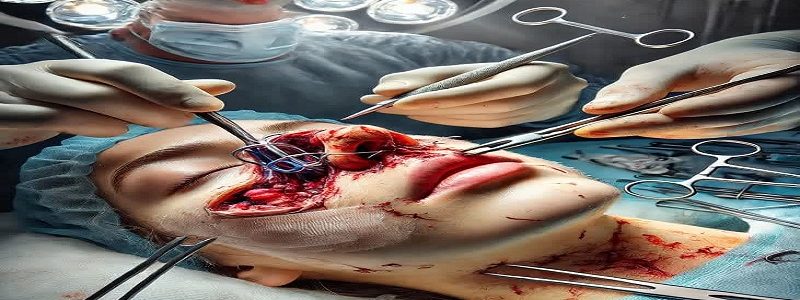Reconstruction of the nose after a hit and fracture